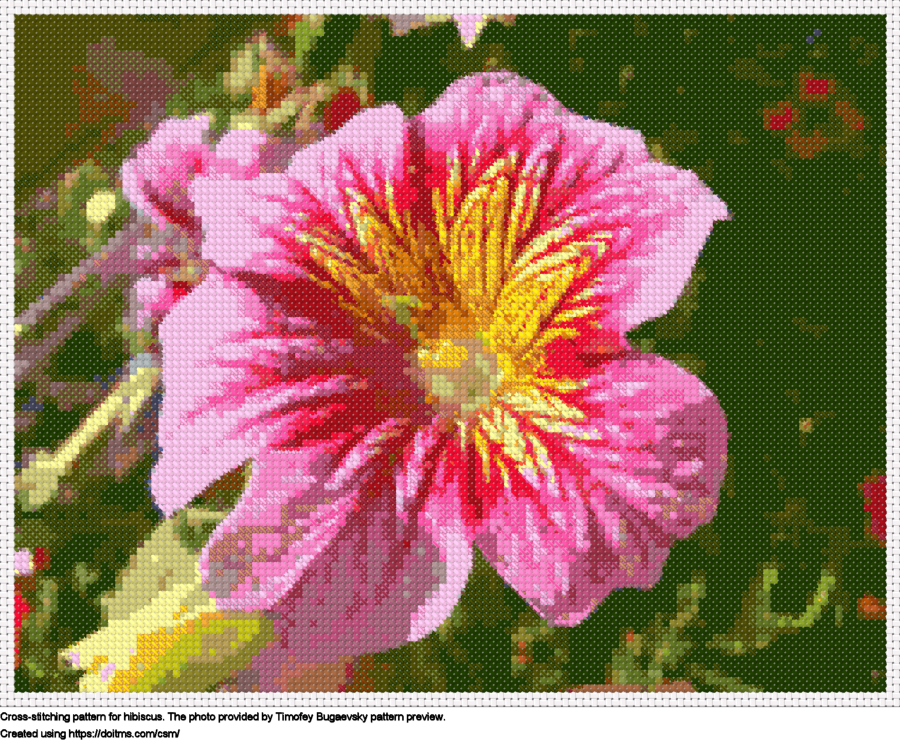 Free Hibiscus cross-stitching design