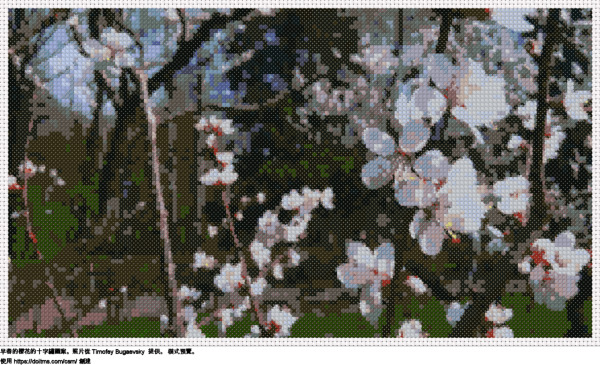 免費 早春的櫻花 十字縫設計