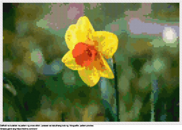 Libreng Daffodil na bulaklak disenyo para sa cross-stitching