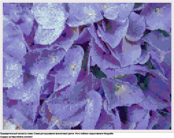 Бесплатная схема Фиолетовый цветок для вышивания крестиком