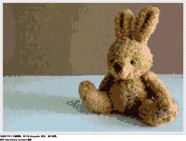 免費 毛絨兔子 十字縫設計