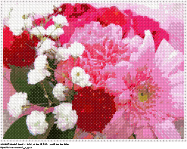  .باقة أزهارنمط عبر خياطة ل تصميم تطريز مجاني 