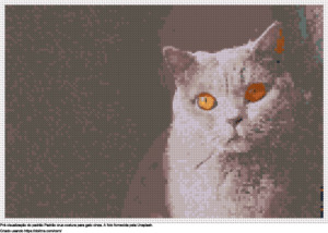Desenhos gato cinza de ponto-cruz gratuitos