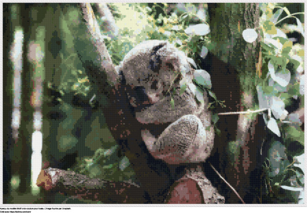 Motif de point de croix Koala gratuit