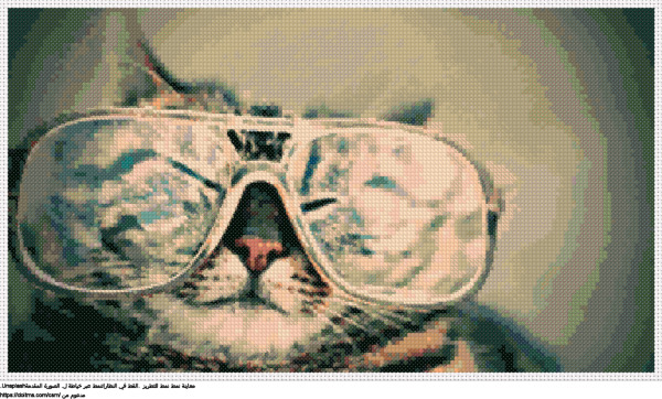   .القط في النظاراتنمط عبر خياطة ل تصميم تطريز مجاني 