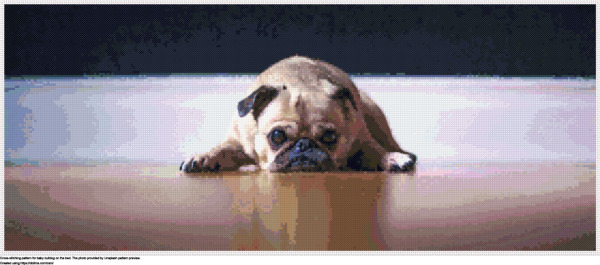 Free Baby bulldog on the bed cross-stitching design