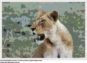 Free Lioness cross-stitching design