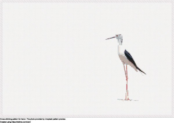 Free Heron cross-stitching design
