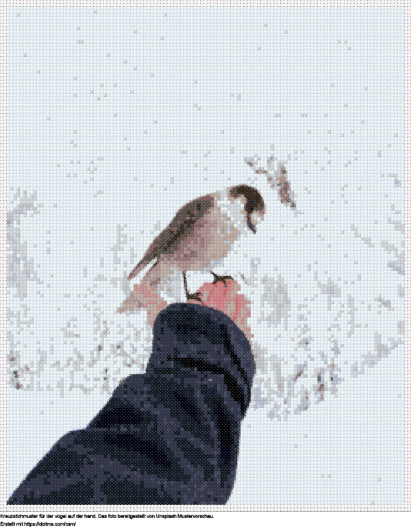 FreieDer Vogel auf der Hand Kreuzstich-Design