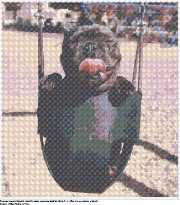 Бесплатная схема Весёлая собака для вышивания крестиком