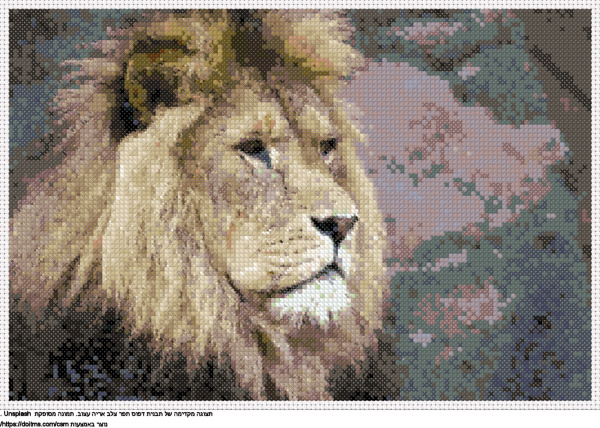 עיצוב רקמת צלבים אריה עצוב בחינם
