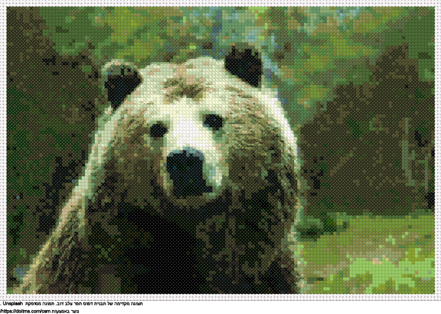 עיצוב רקמת צלבים דוב בחינם