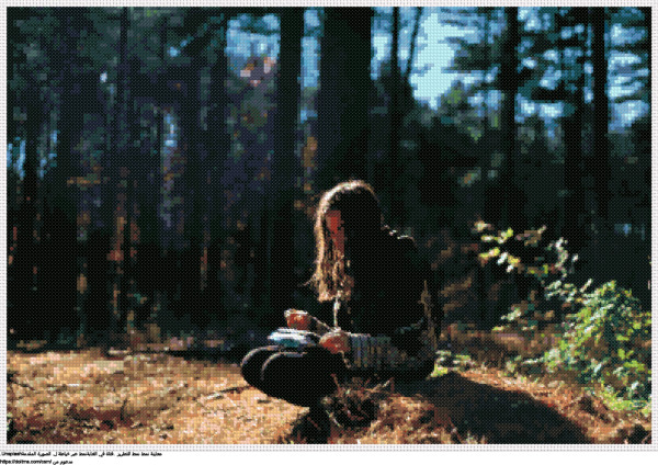   .فتاة في الغابةنمط عبر خياطة ل تصميم تطريز مجاني 