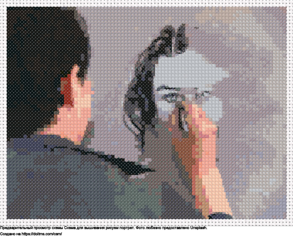 Бесплатная схема Рисуем портрет для вышивания крестиком