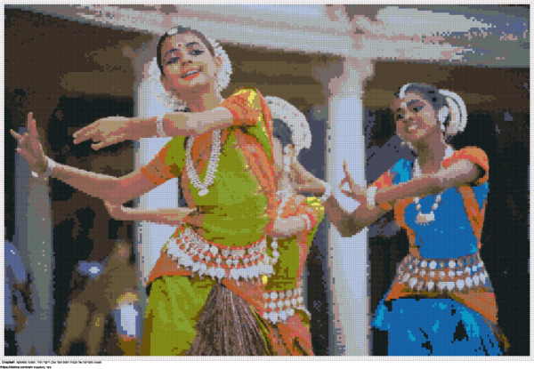 עיצוב רקמת צלבים ריקוד הודי בחינם