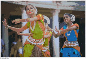 Desenhos dança indiana de ponto-cruz gratuitos