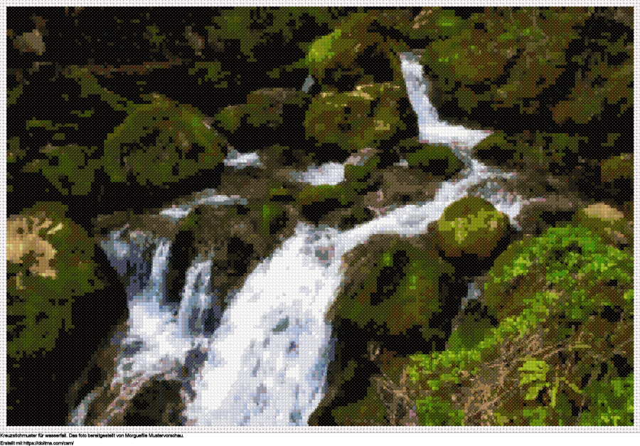 Wasserfall FreieWasserfall Kreuzstich-Design