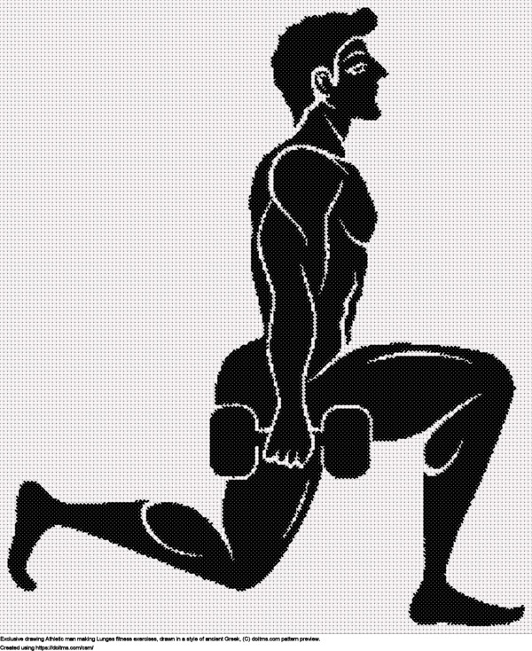Free Lunges in ancient Greek style cross-stitching design