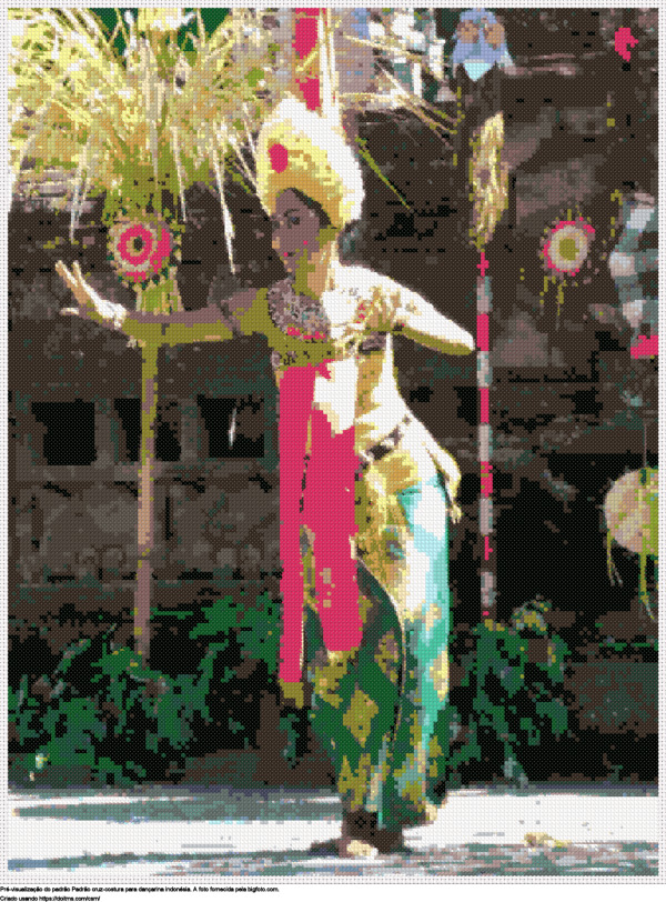 Desenhos dançarina indonésia de ponto-cruz gratuitos