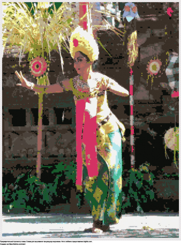 Бесплатная схема Танцовщица индонезии для вышивания крестиком