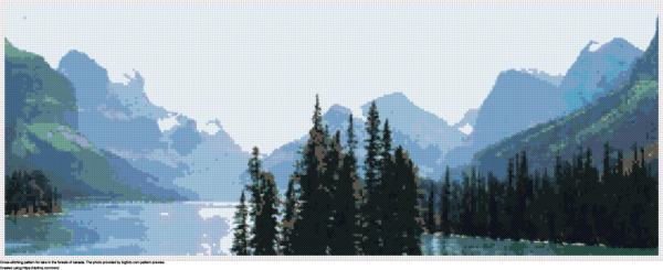 Free Lake in the forests of Canada cross-stitching design