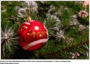 FreieChristbaumschmuck auf einem Zweig eines Weihnachtsbaumes Kreuzstich-Design