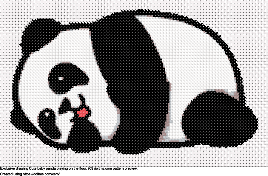 Free Cute baby panda cross-stitching design