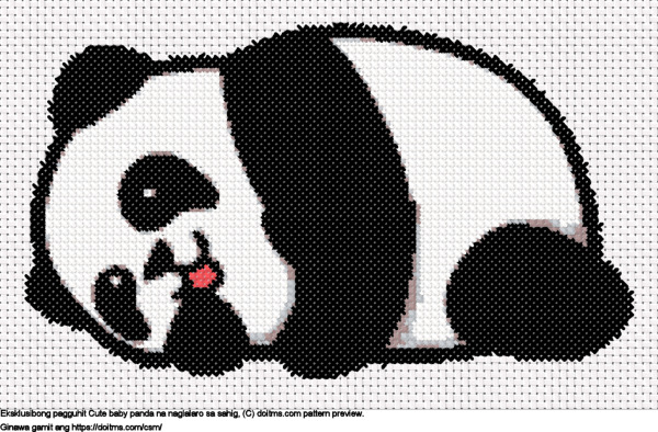 Libreng Cute baby panda disenyo para sa cross-stitching