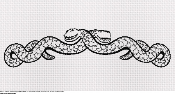 FreieUmarmende und lächelnde Pythons Kreuzstich-Design