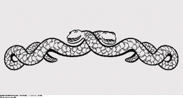 免費 擁抱和微笑的蟒蛇 十字縫設計