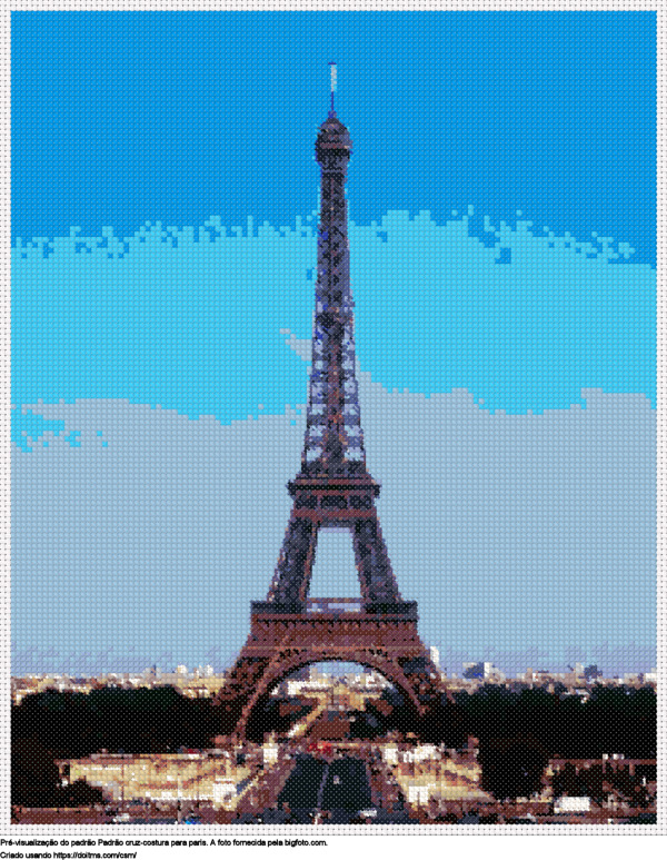 Desenhos Paris de ponto-cruz gratuitos