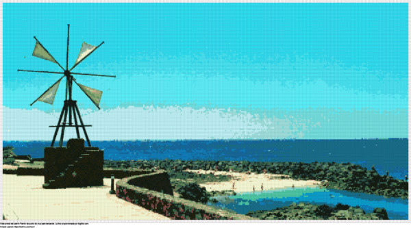 Diseño de punto de cruz Lanzarote gratis