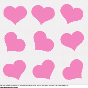 Diseño de punto de cruz Colección de grandes corazones rosas. gratis