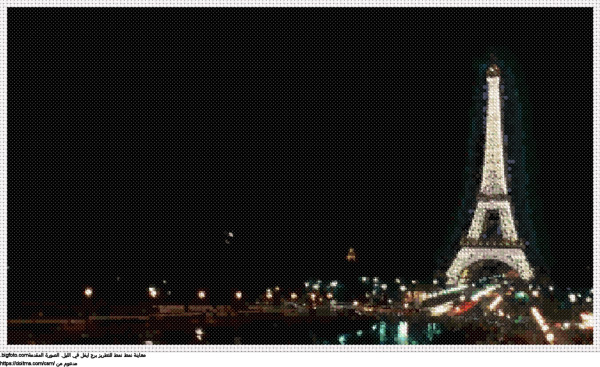  برج ايفل في الليل تصميم تطريز مجاني 