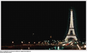 Motif de point de croix Tour Eiffel la nuit gratuit