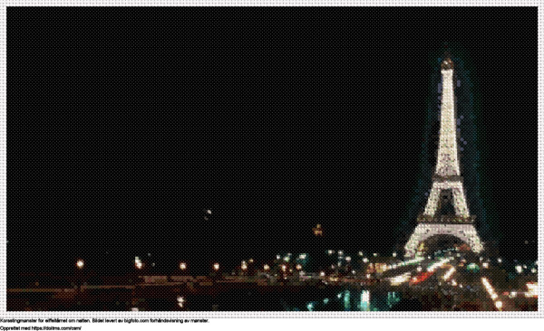 Gratis Eiffeltårnet om natten korsstingdesign
