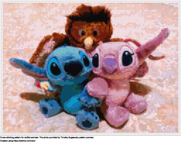 Free Stuffed animals cross-stitching design