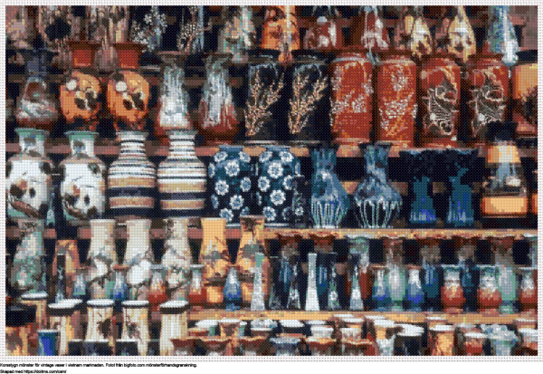 Gratis Vintage vaser i Vietnam marknad korsstygnsdesign