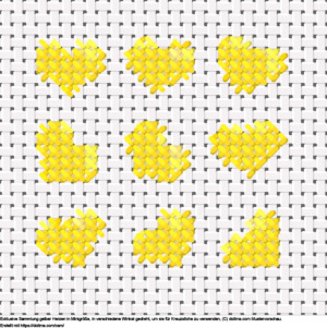 FreieSammlung gelbe Miniherzen Kreuzstich-Design
