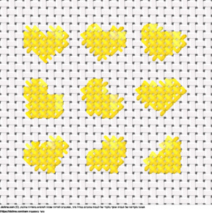 עיצוב רקמת צלבים אוסף מיני לבבות צהובים בחינם