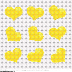 עיצוב רקמת צלבים אוסף לבבות צהובים קטנים בחינם